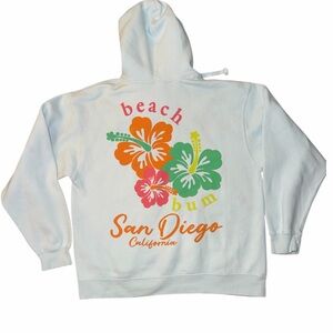 Pale Blue 'Beach Bum San Diego' Floral Graphic Hoodie